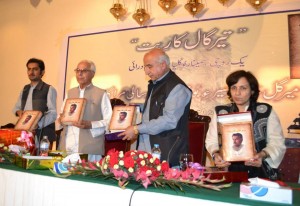 Dr. Malik Baloch Launching the Book. Credit: Musa Farman
